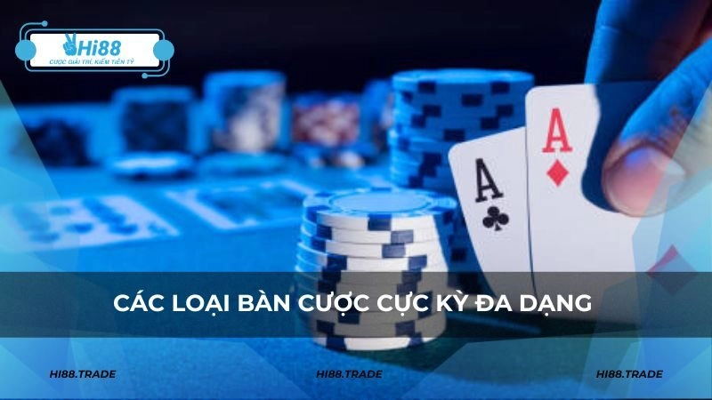 Các loại bàn cược cực kỳ đa dạng