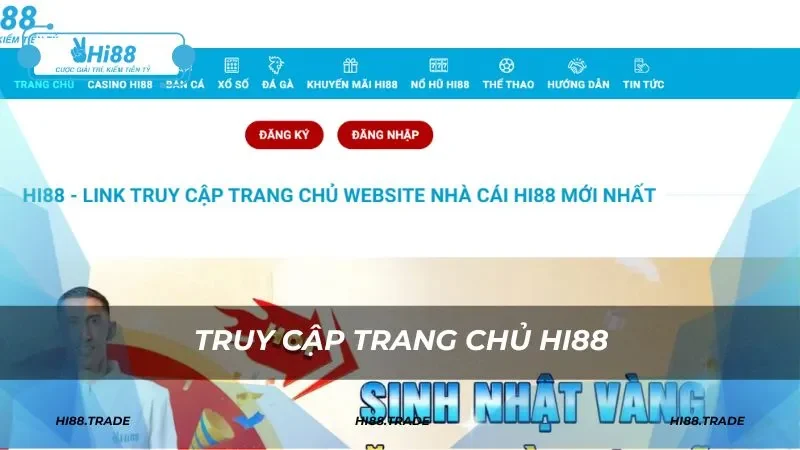 Truy cập trang chủ tiến hành đăng ký nhanh chóng